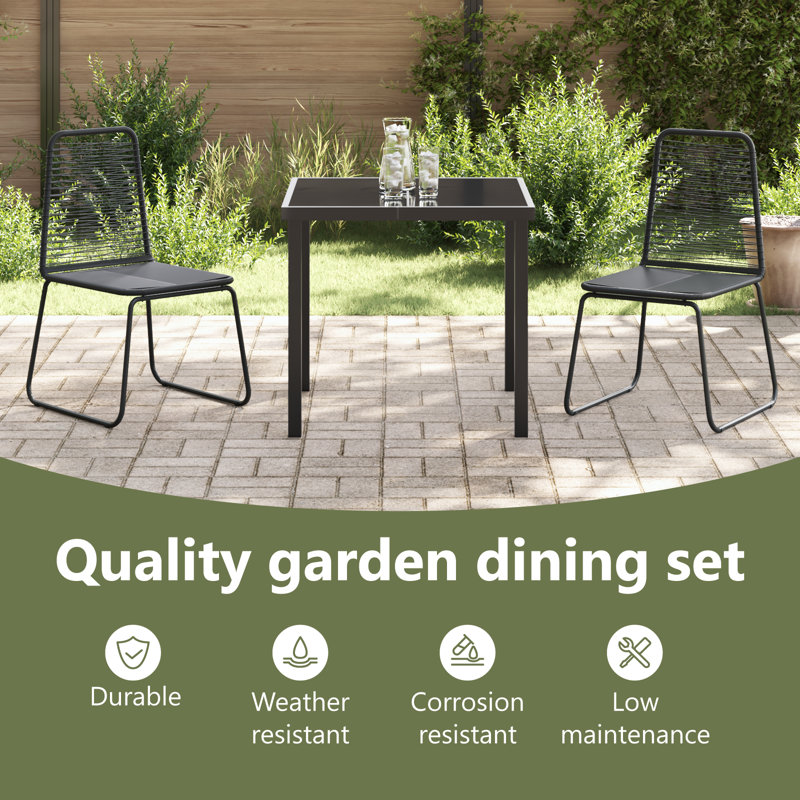 Square 3 - Piece 2 - Person Outdoor Table Set
