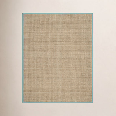 Auckland Bamboo Slat/Seagrass Natural/Teal Area Rug