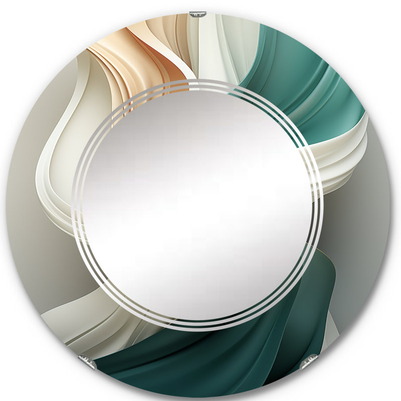 Feyra - Miroir mural rond moderne, 24 po x 24 po
