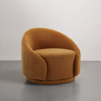 Fauteuil demi-tonneau pivotant rembourré Aunna