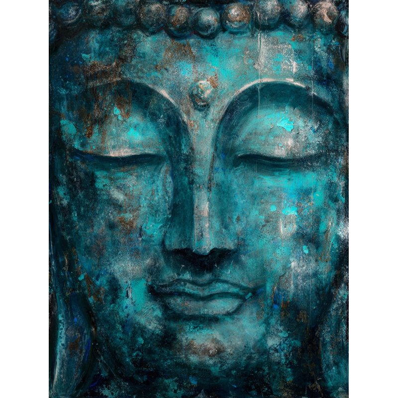 Art mural sur toile Verdigris Buddha IV, L 24 po x H 36 po x P 1,5 po