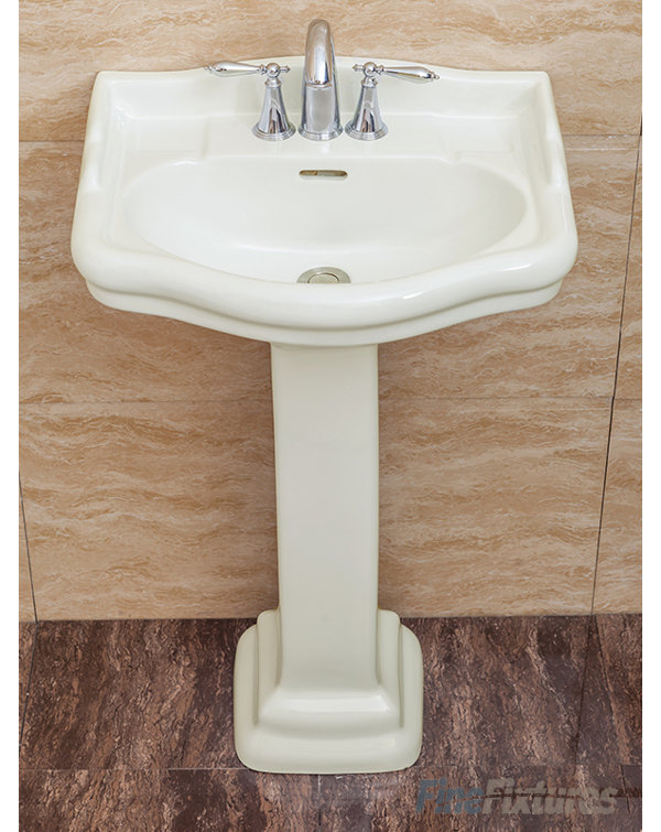 Roosevelt 27.5" Tall Vitreous China Oval Pedestal Bathroom Sink with Overflow