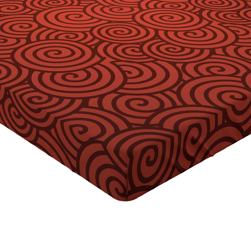 Drap-housse Ambesonne, paquet de 2, Drap-housse de taille double, Vermillon abstrait