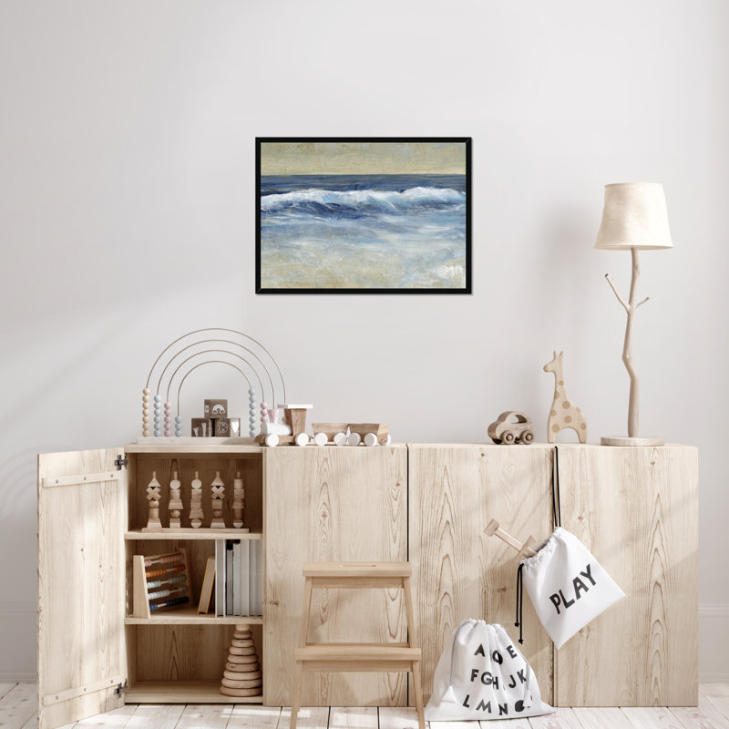 Breaking Shore Waves II by Timothy O' Toole - Painting, Black Framed Paper Print, 34cm H x 50cm W x 2.3cm D