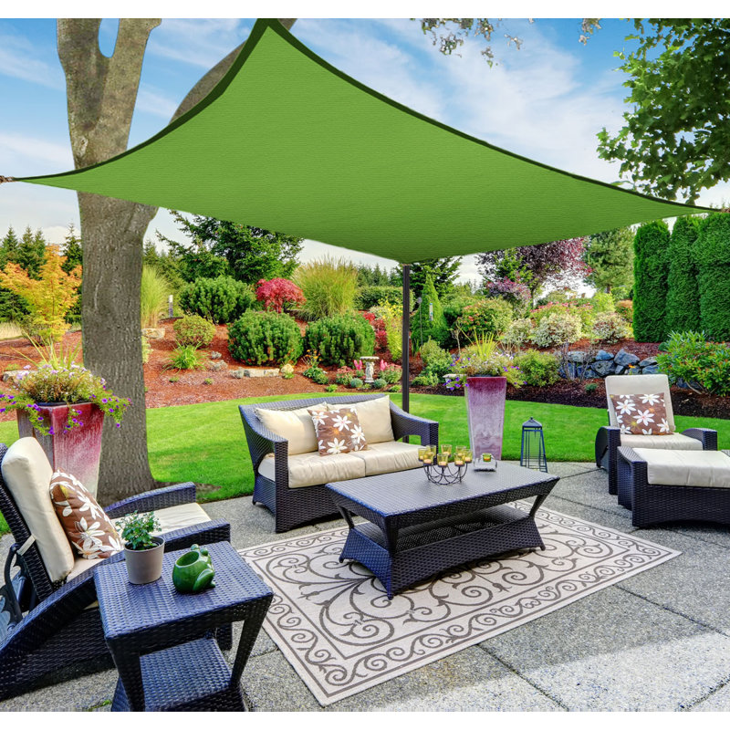 Green HDPE 8' x 10' Rectangular Shade Sail