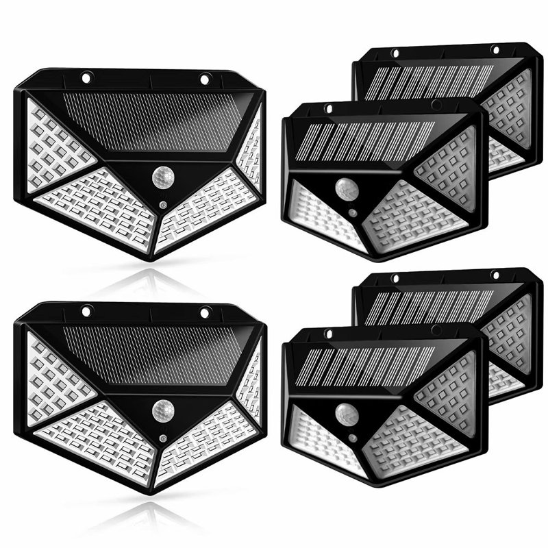 100 LED Solar Power Wall Lights Outdoor Waterproof Motion Sensor Security Light for Garden Garage