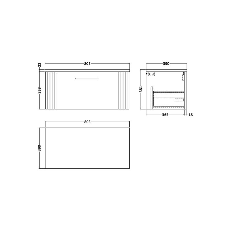 Deco 80.49cm Single Bathroom Vanity Base Only, Satin Blue