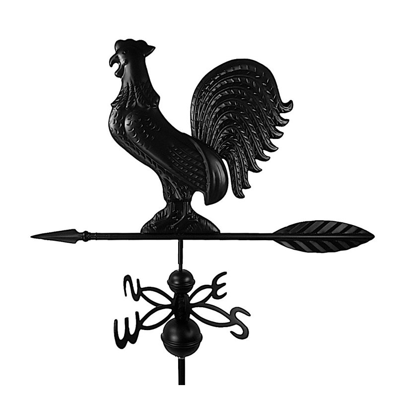 Girouette coq avec toit Bartman, H 41 po x l 18 po x P 36 po, Noir