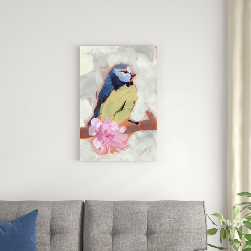 Oiseau chanteur peint II, H 30 po x l 20 po