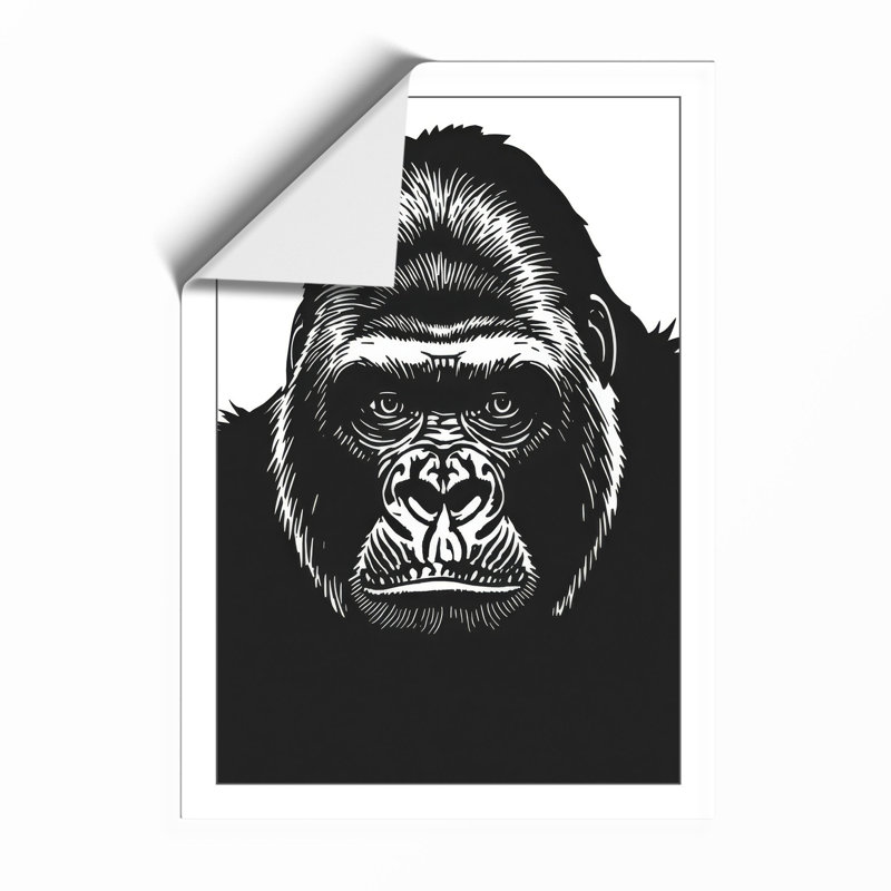 Gorilla Confrontation Modern - Print, Unframed, A4 - 29.7 x 21.0 cm