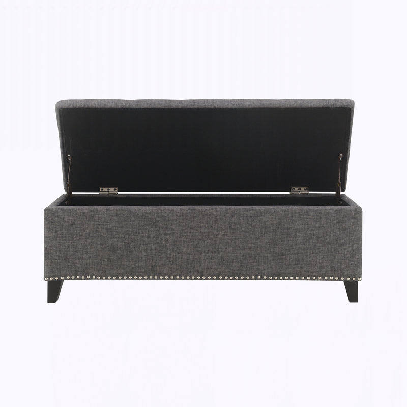 Repose-pieds avec rangement 47,5 po, Gris foncé