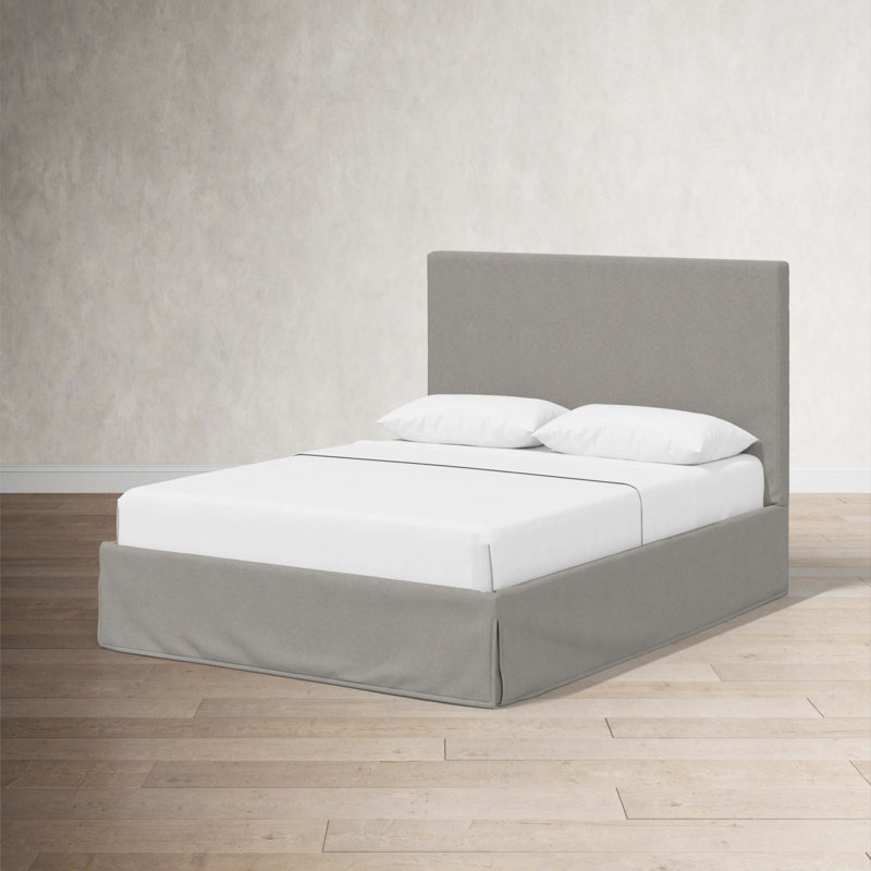 Verona Upholstered Slipcover Bed, Twin, Classic Grey Linen