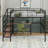 Full Size Metal Loft Bed With Desk And Lateral Storage Ladder-1938682884