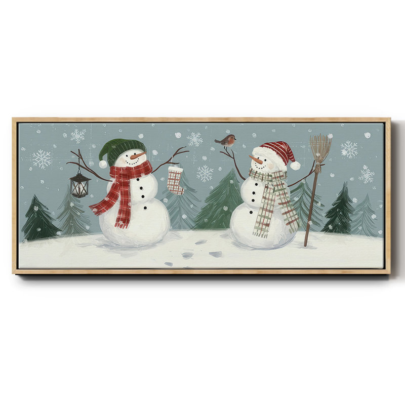 Bonhommes de neige VI - toile encadrée, H 24 po x l 60 po