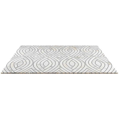 The New Palm Beach By Krista Watterworth Leaf White Polished Marble Mosaic