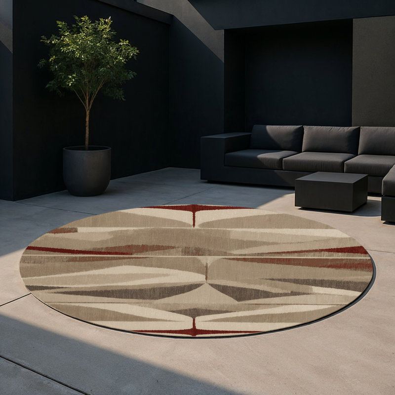 Tapis intérieur et extérieur Facet Fusion, Rond 5 pi