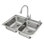 Évier en acier inoxydable à double fixation 22 po x 33 po avec robinet de cuisine tout-en-un Lainie