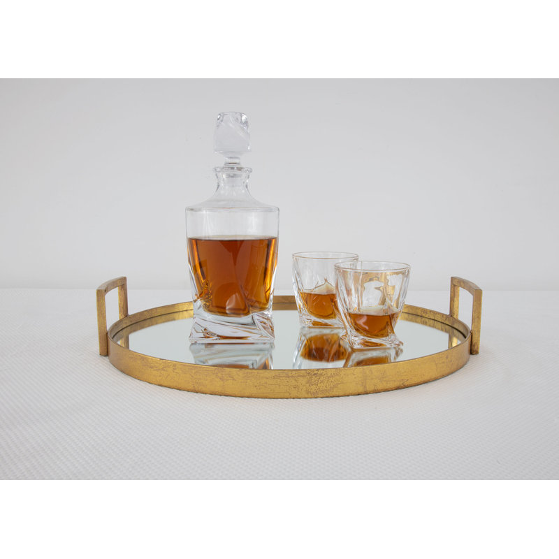 Ono Decorative Tray, Antiqued Gold Leaf