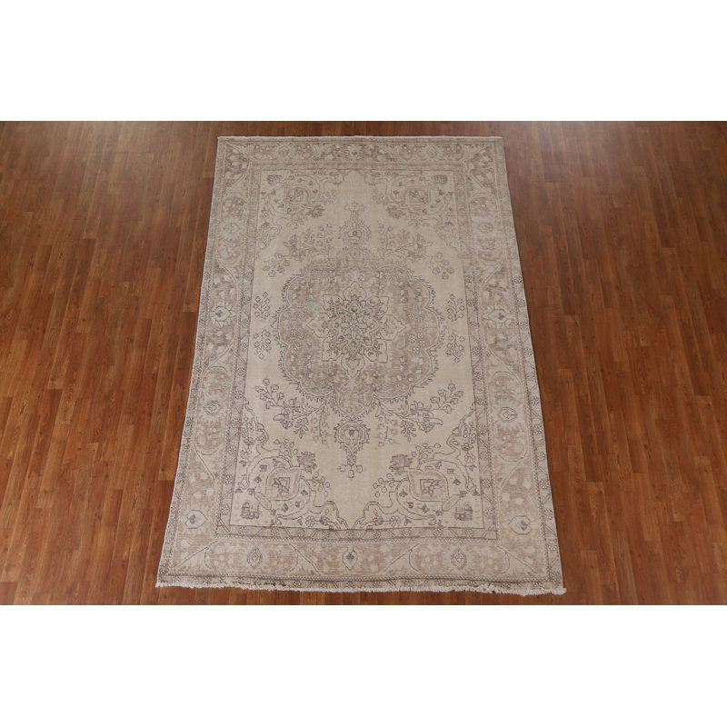 Tapis persan Tabriz patiné à la main 6 x 10