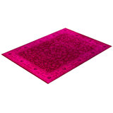 Overdyed Hand-Knotted Wool Modern-Contemporary Pink Area Rug 9' 2" x 12' 3"