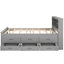 Lit plateforme pleine grandeur gris avec tête de lit, lit gigogne simple et 3 tiroirs - rangement moderne et tête de lit durable-1484066328