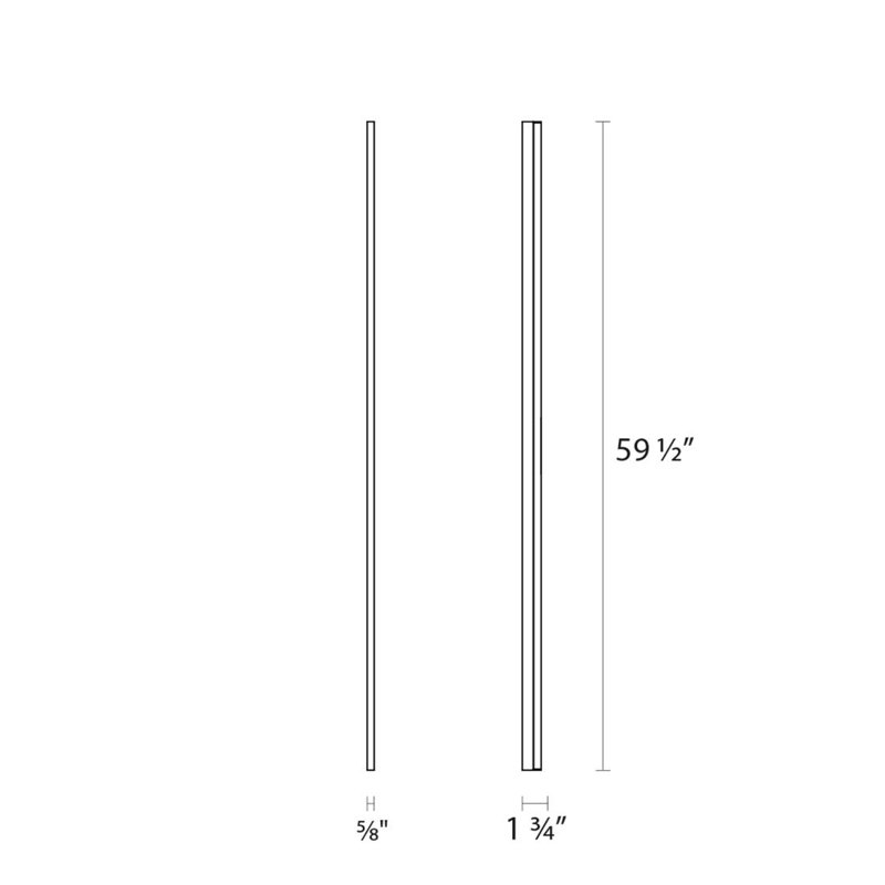 Stiletto Lungo 60'' Satin Black Dimmable LED Sconce