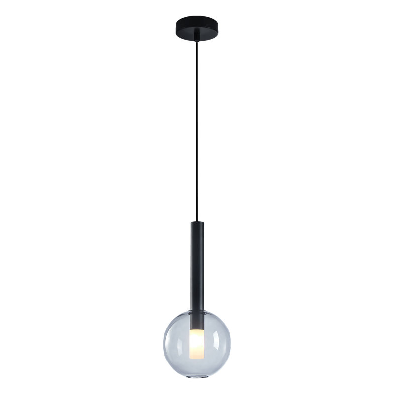 Niko 1 - Light Sphere Pendant, 148cm H x 15cm W x 15cm D, Black