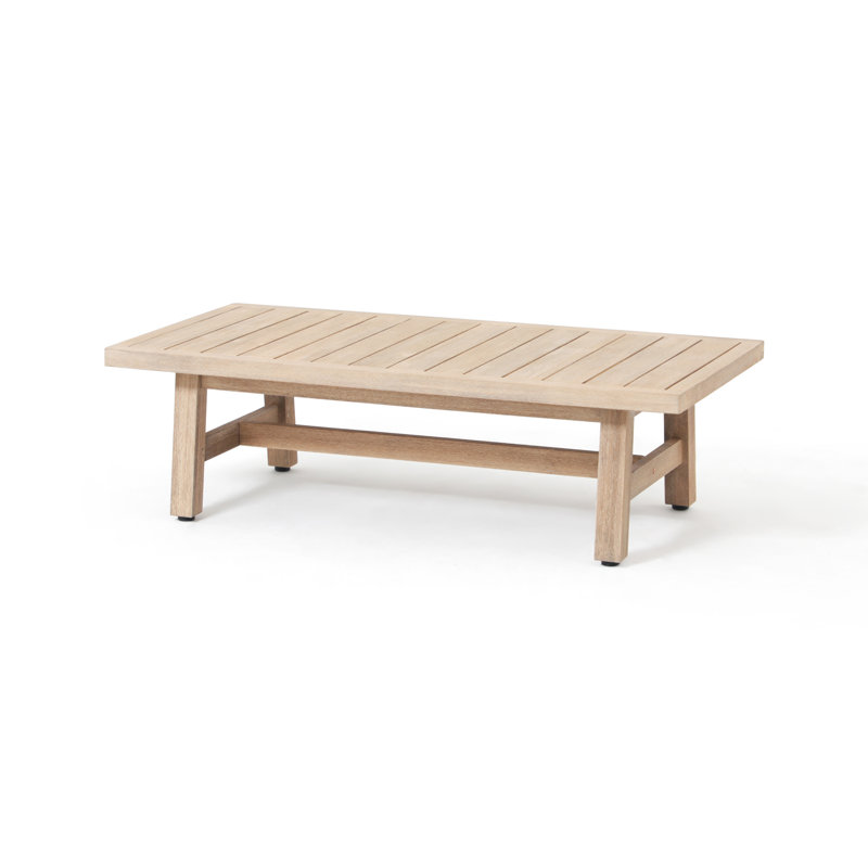 Patio Mediterranean Style Acacia Wood Dining Table, 14" H x 50" W x 22" D
