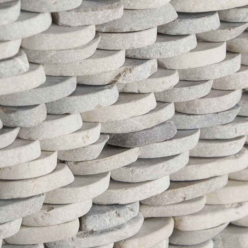 Nature Stacked Pram Gray Pebble Mosaic Tile, Pram Gray