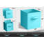 13 pièces grands cubes de rangement pliables avec poignées 1 pièce, turquoise-1463069664