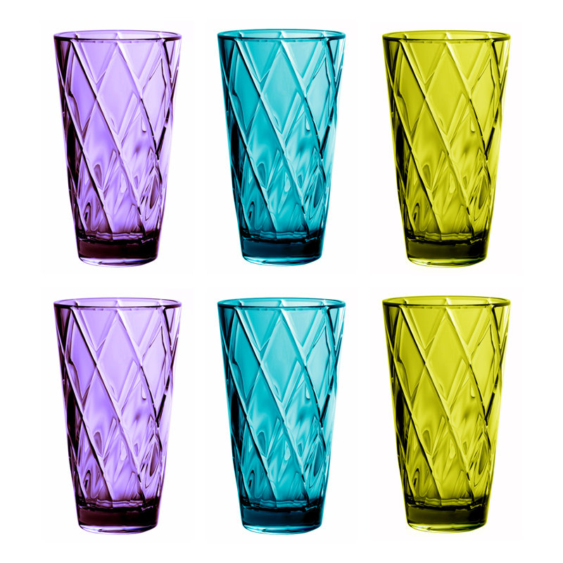 Nioclas 25oz. Acrylic Drinking Glass Set, Purple/Blue/Green