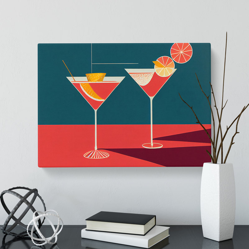 Retro Cocktail Art Vol.1 - Wrapped Canvas, 50cm H x 76cm W x 3cm D