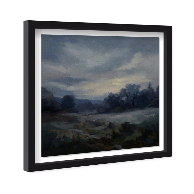 Impression encadrée « Nuits indigo » : paysage et nature, par Oliver Gal, 31.5"H x 31.5"W, Black Frame