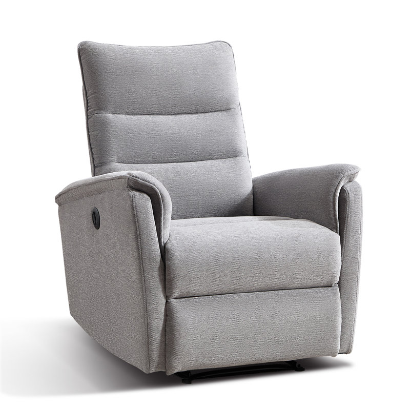 98cm Wide Modern Soft Upholstered Power Recliner, Gray