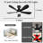 42 Inch RGB Ceiling Fans With Led Light and Remote/App Control, Flush Mount, RGB Dimmable Light, Modern Black Ceiling Fan for Kids Bedroom, Indoor/Covered Outdoor Use-117579839-117579838