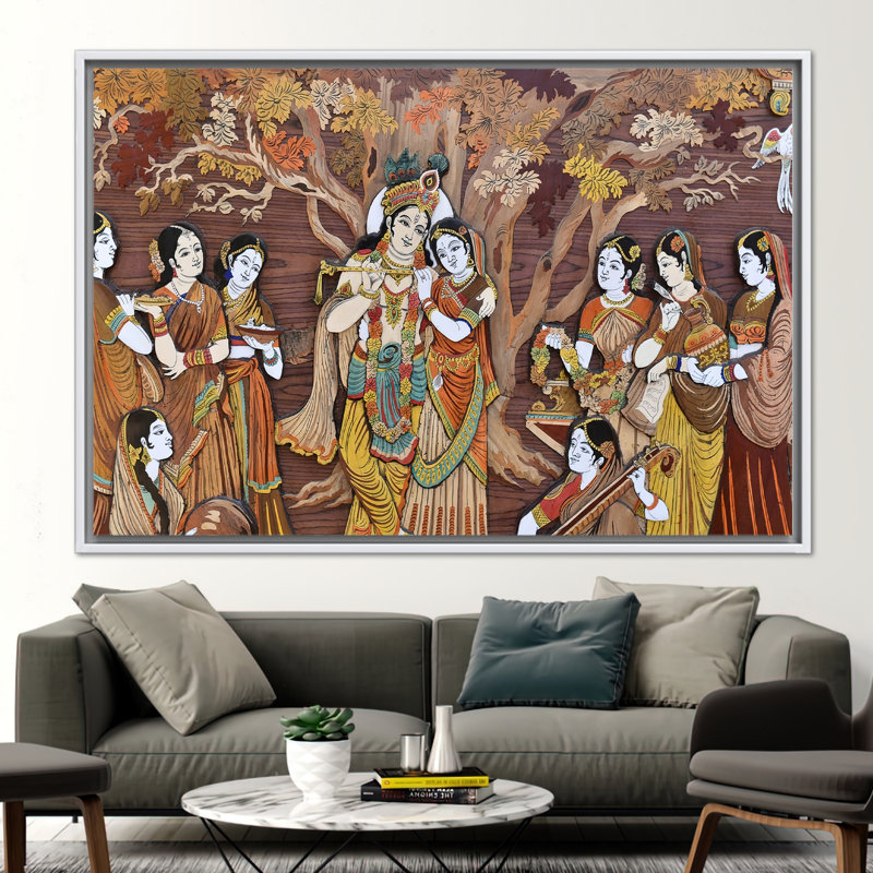 Print on Canvas, White, Framed Print without Mat, 80 cm H x 110 cm W