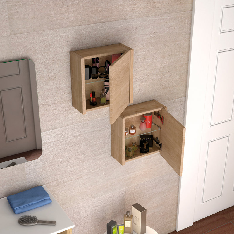 Armoire de salle de bain murale Dalia, Chêne naturel