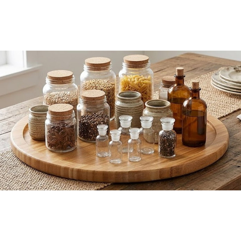 Garde-manger rotatif en bambou, H 1,25 po x l 20 po x P 20 po