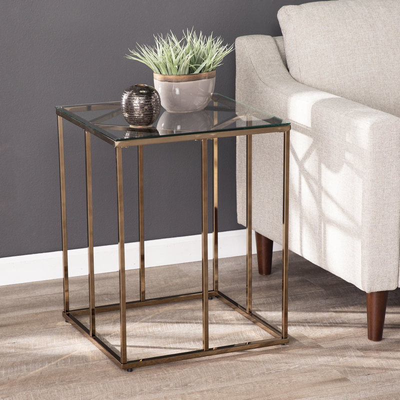 Nicholance Glass Top End Table