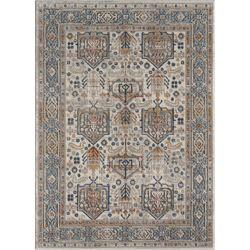 Tapis tribal à motif géométrique, Rectangle 1 pi 10 po x 3 pi