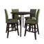 Ensemble de salle à manger 5 pièces à hauteur de comptoir avec chaises coussinées, vert-1785820520