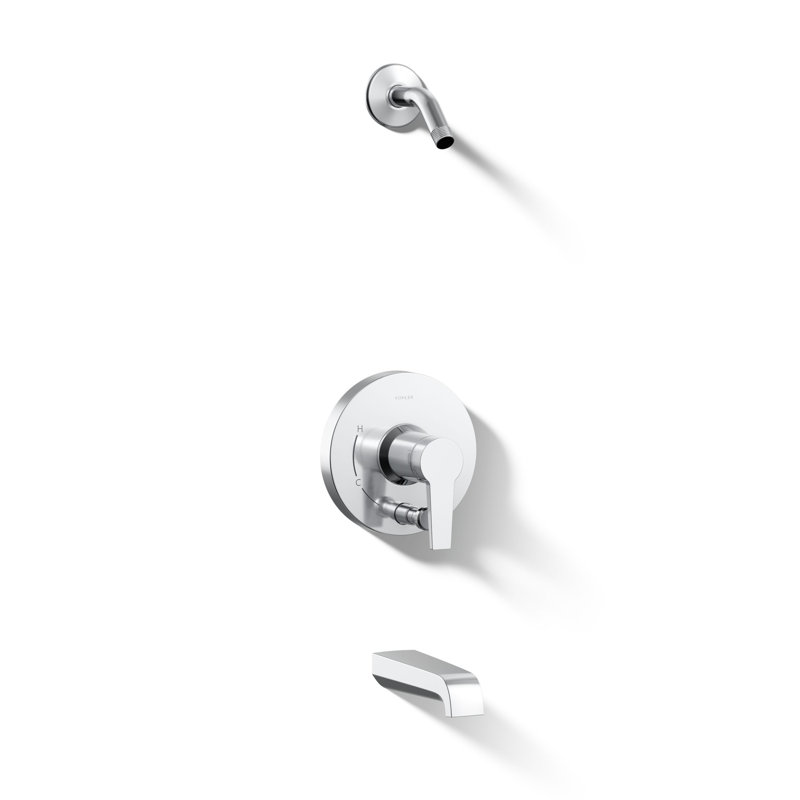 Ensemble de garniture de baignoire et douche Pitch Rite-Temp avec inverseur à bouton-poussoir sans pomme de douche