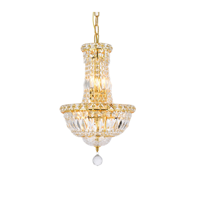 Stinnett 6 - Light Dimmable Empire Chandelier, Gold, 16" H x 12" W x 12" D