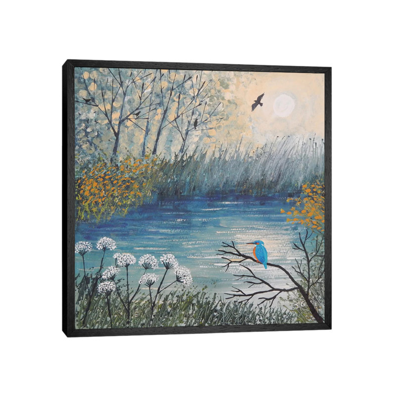 King Of The River by Jo Grundy - Print on Canvas, 66.04 cm H x 66.04 cm W, Black Framed