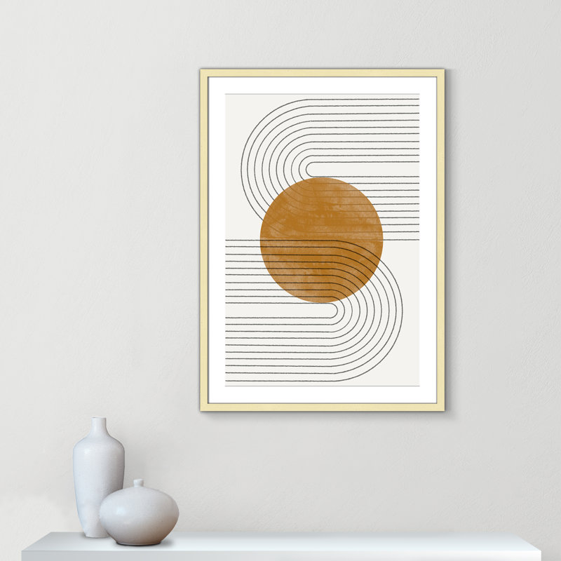 Échos courbés par Miuus Studio, L 25,5 po x H 35,5 po, Imprimé mat, Or mat