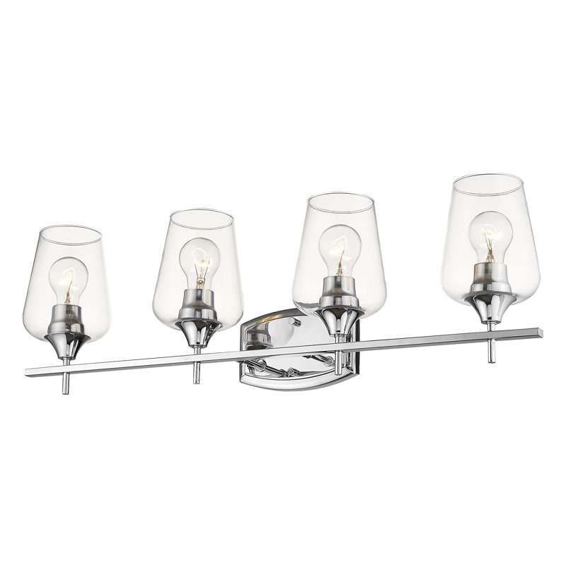 Éclairage de salle de bain à intensité variable 4 lumières Dahlya, Chrome