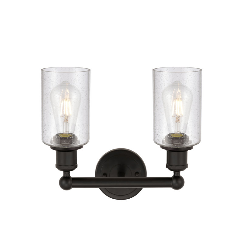 Caldello 2 - Light Dimmable Vanity Light, Clear, Antique Brass
