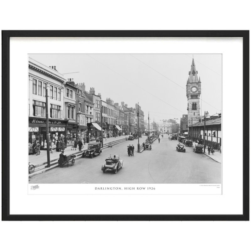 Darlington, High Row 1926 by Francis Frith - Single Picture Frame Print, 45cm H x 60cm W x 2.3cm D