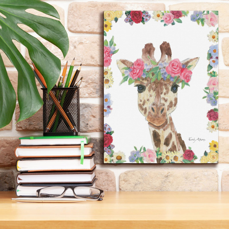«Flower Friends 2» par Emily Adams, art mural sur toile, H 16 po x l 12 po x P 0,75 po