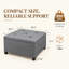 Pouf de rangement rembourré en polyester de 72,4 cm (28,5 po) avec rangement dissimulé pour salon